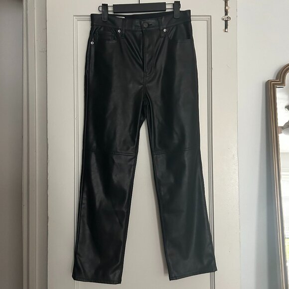 Gap black faux leather jeans - Size 4P - Picture 1 of 5